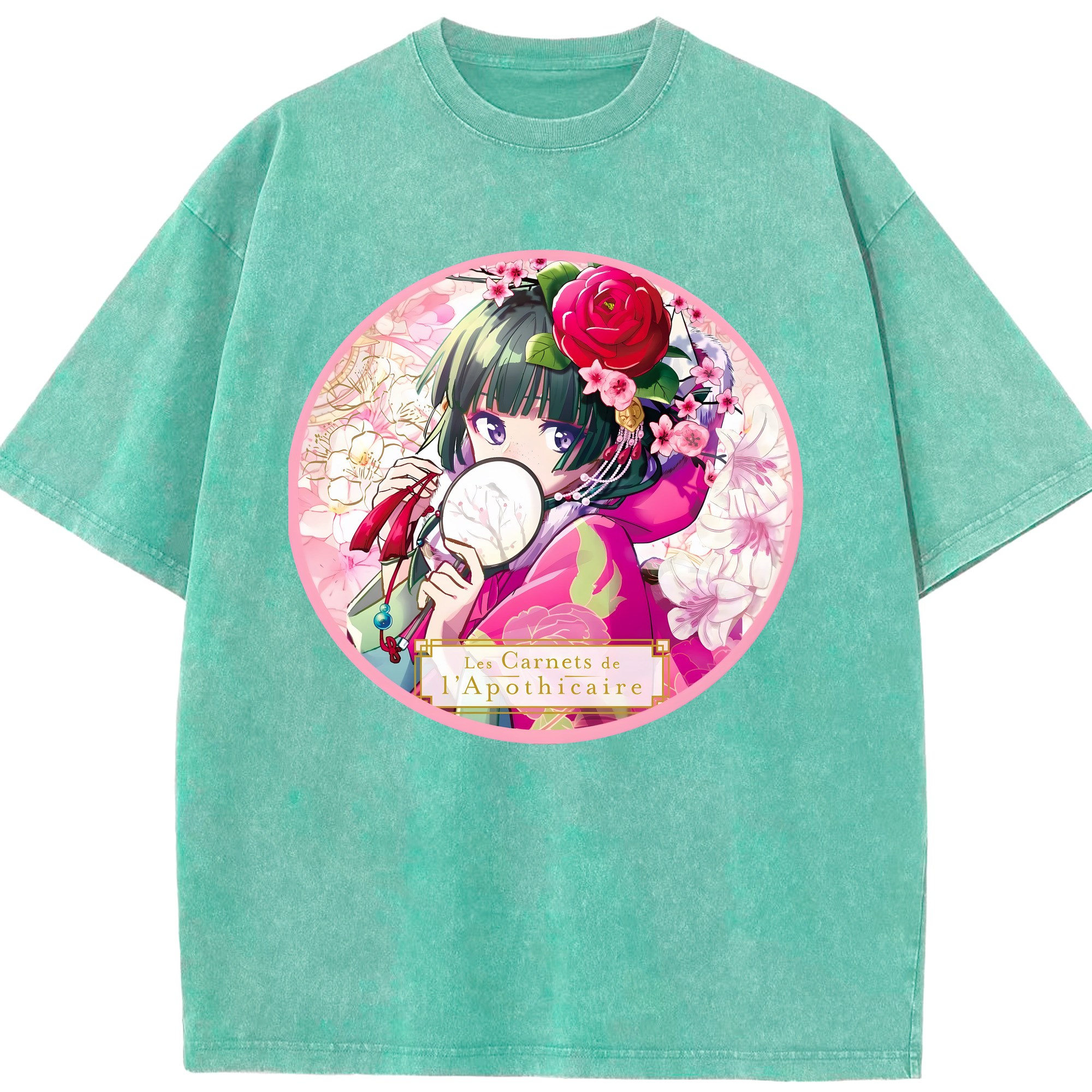 （画像用） 薬屋のひとりごと The Apothecary Diaries 綿100% ヴィンテージ風 半袖Tシャツ（フロントプリント）
